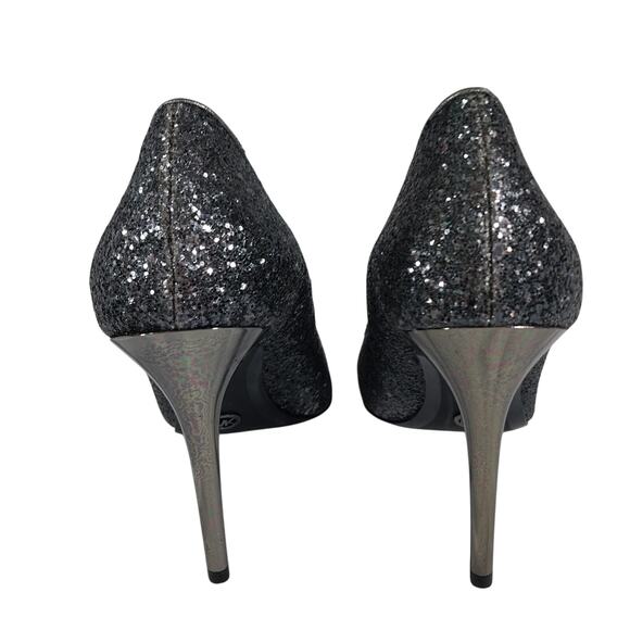 NWOT-1 SHOW! MICHAEL KORS! MOONLIGHT SILVER GLITTER CLASSIC HEELS/PUMPS! SZ 7.5M - Picture 6 of 10